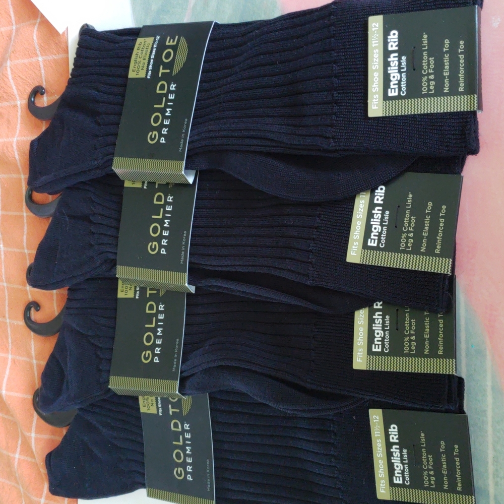 Mens Gold Toe Cotton Dress Socks